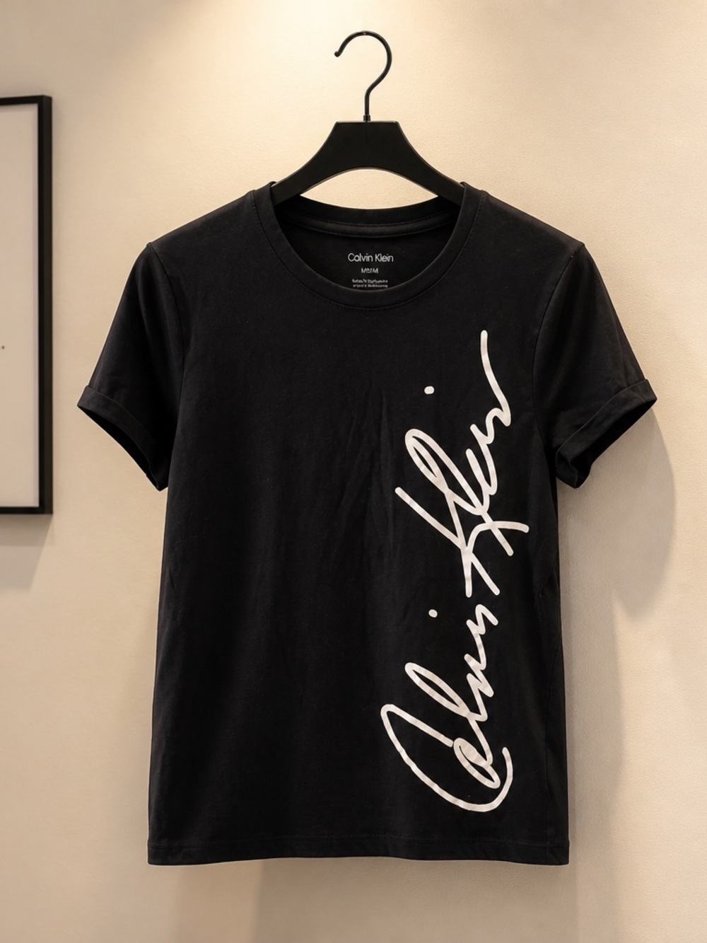 Calvin Klein Black Tee with White Signature Script